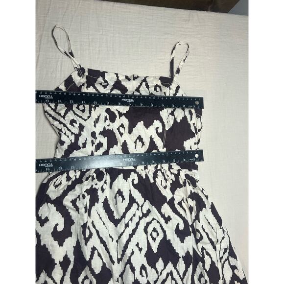 Fat Face 100% Linen Dress Brown na d White Tie‎ Back Womans Size UK/8 US/6 - Picture 8 of 10